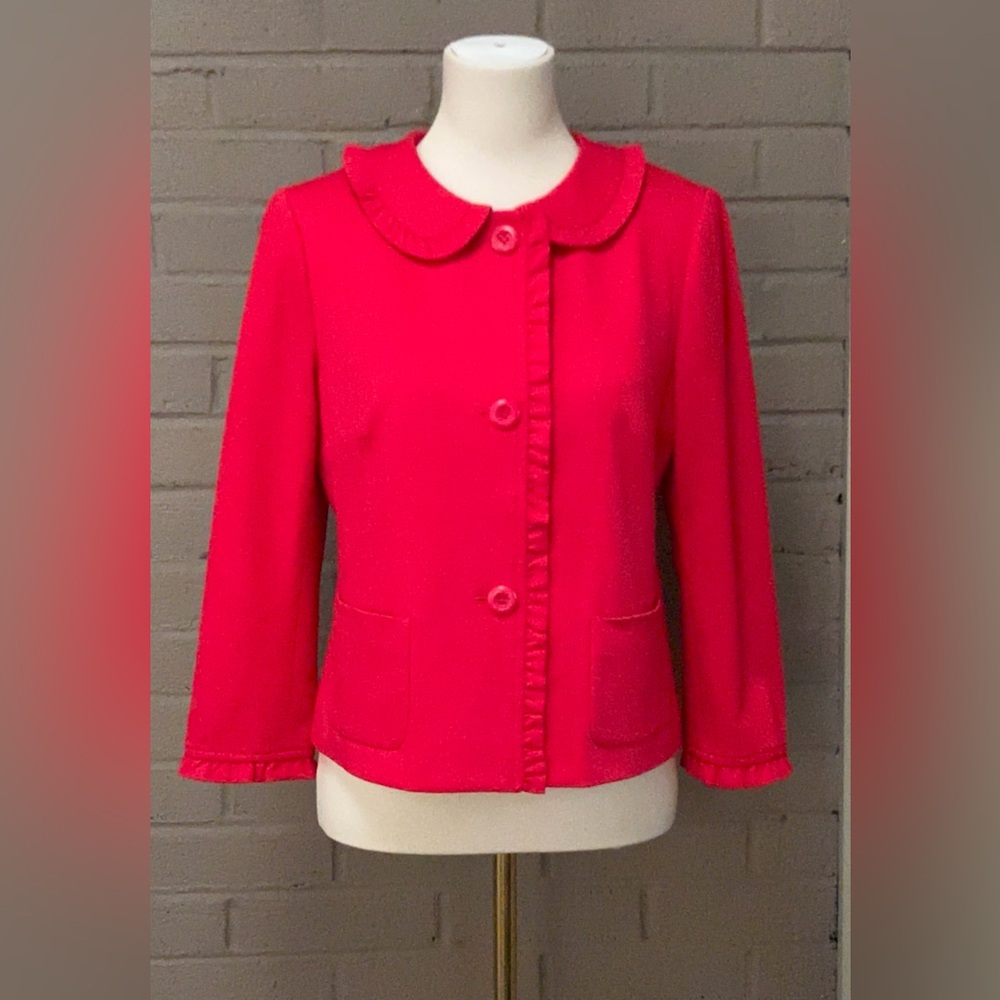 Talbots NWT Red Pink Button-Up Blazer 6